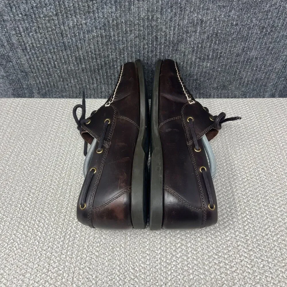 Timberland Cedar Bay Brown Leather Boat Shoes Slip On 2-Eye Mens 11.5 US